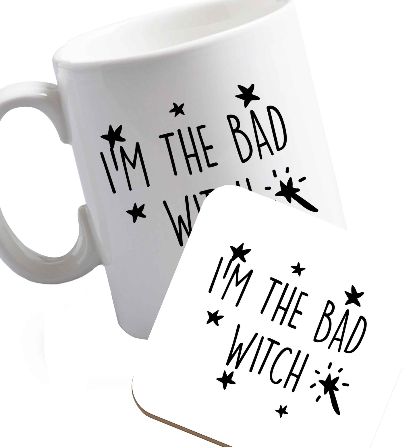 10 oz Favourite Type Pan Pancake ceramic mug and coaster set right handed