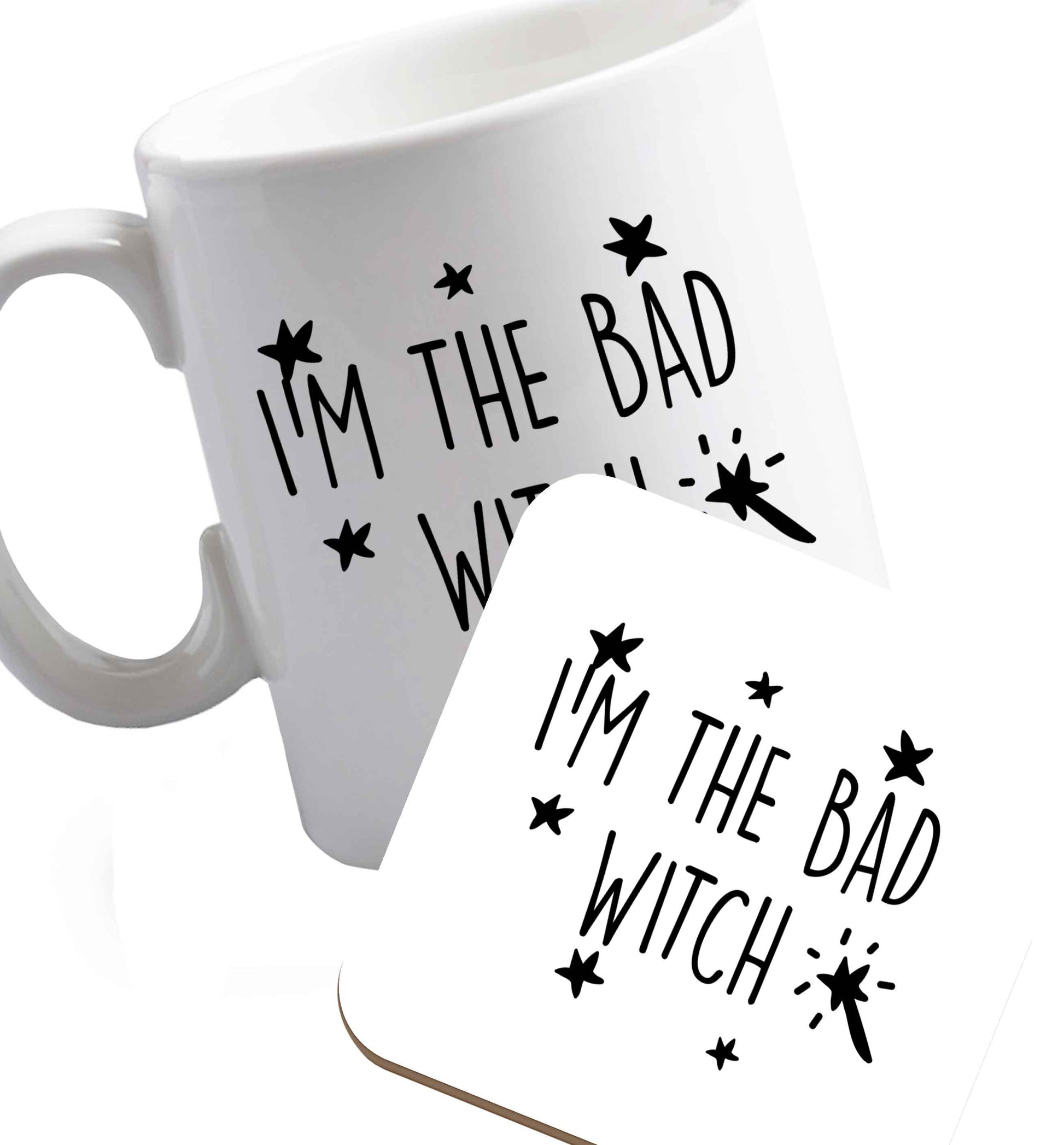 10 oz Favourite Type Pan Pancake ceramic mug and coaster set right handed