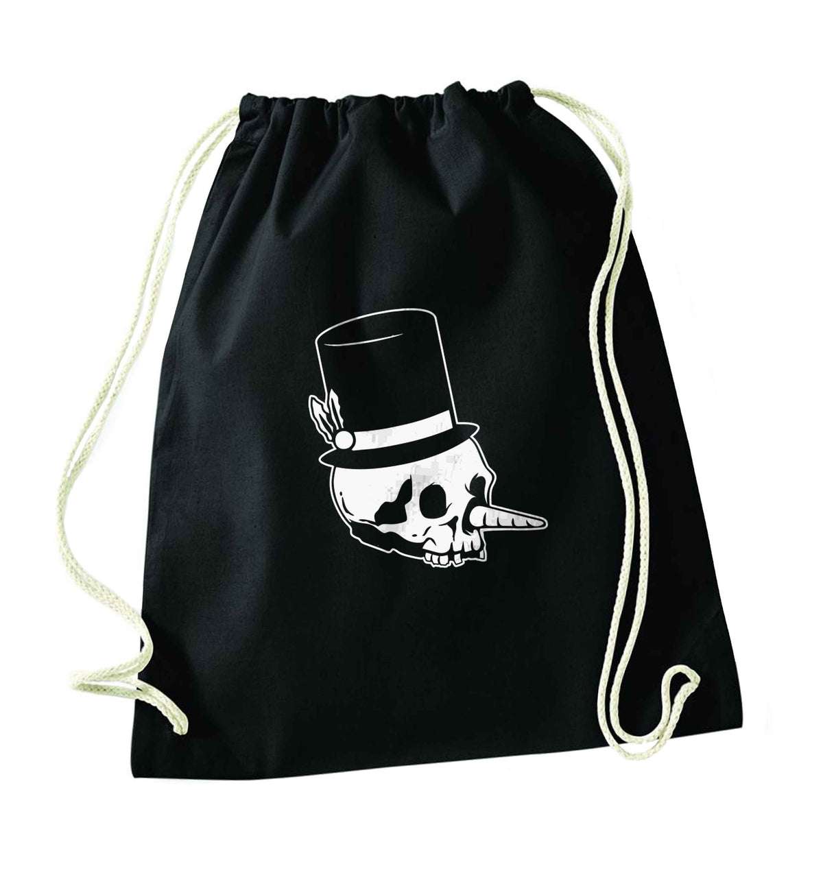 Snowman punk black drawstring bag