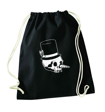 Snowman punk black drawstring bag