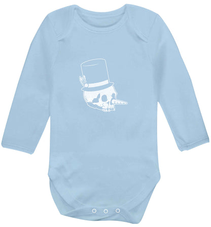 Snowman punk baby vest long sleeved pale blue 6-12 months