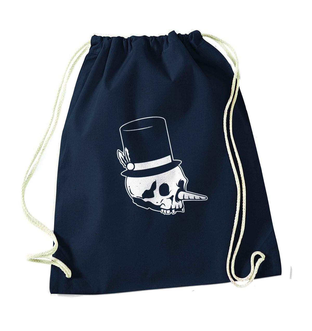 Snowman punk navy drawstring bag