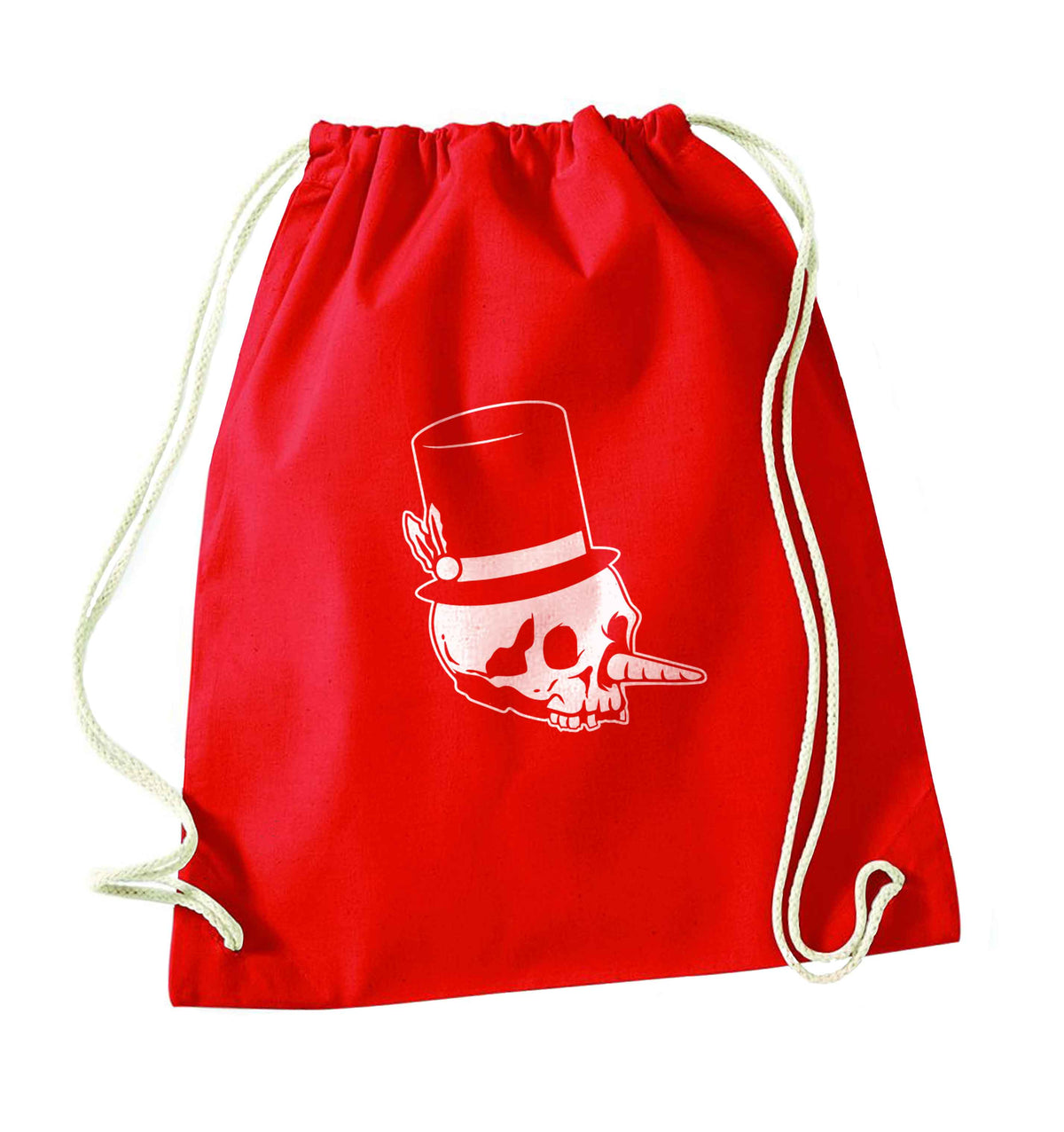 Snowman punk red drawstring bag 