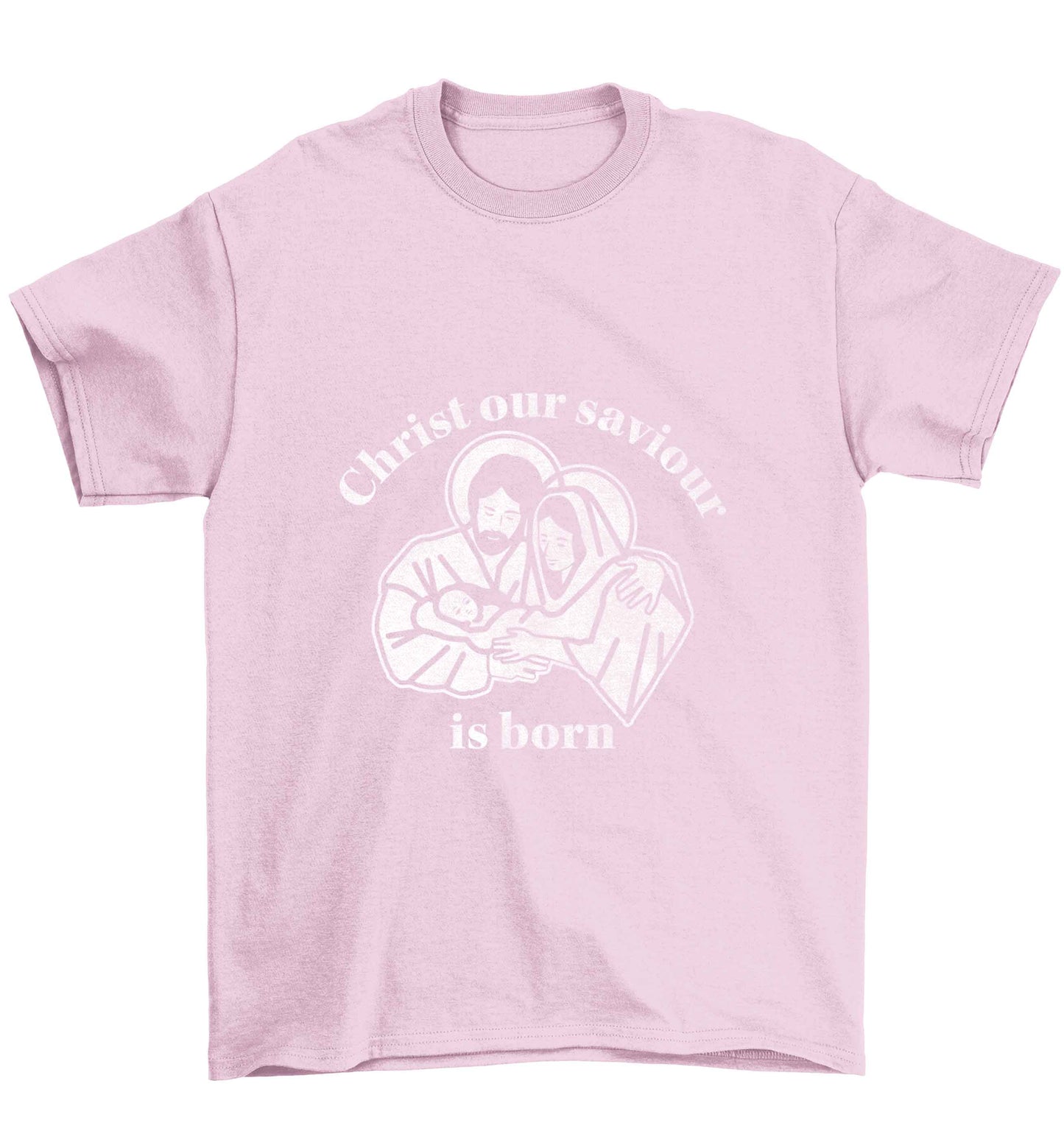 Christ our saviour is born Children's light pink Tshirt 12-13 Years