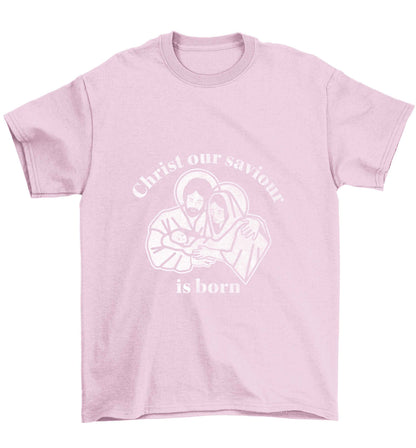 Christ our saviour is born Children's light pink Tshirt 12-13 Years
