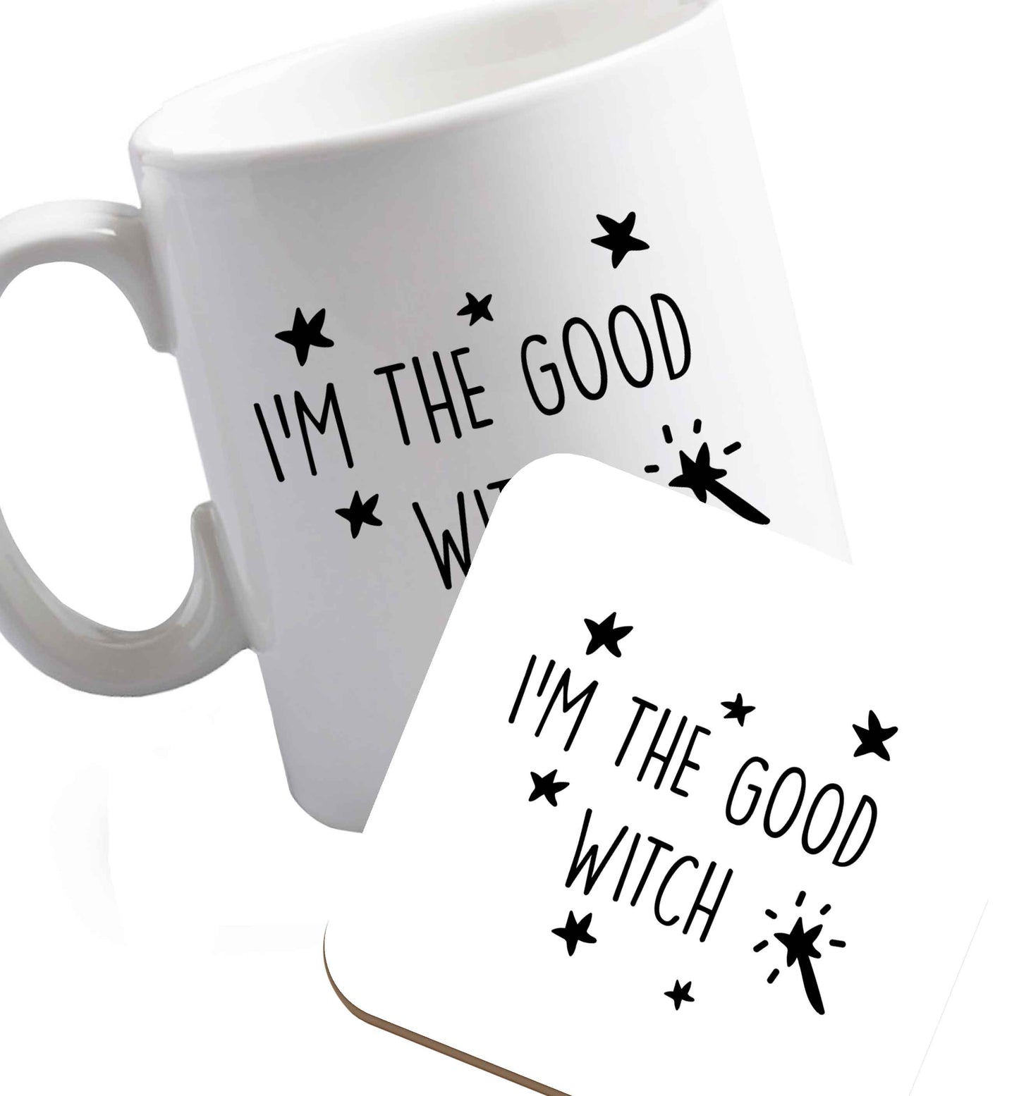 10 oz Favourite Type Pan Pancake ceramic mug and coaster set right handed