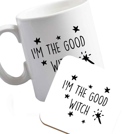 10 oz Favourite Type Pan Pancake ceramic mug and coaster set right handed