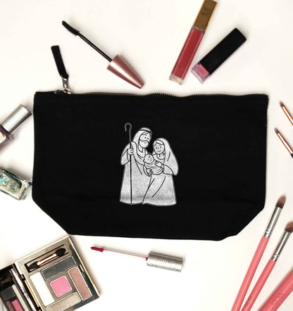 Jesus Mary and joseph black makeup bag