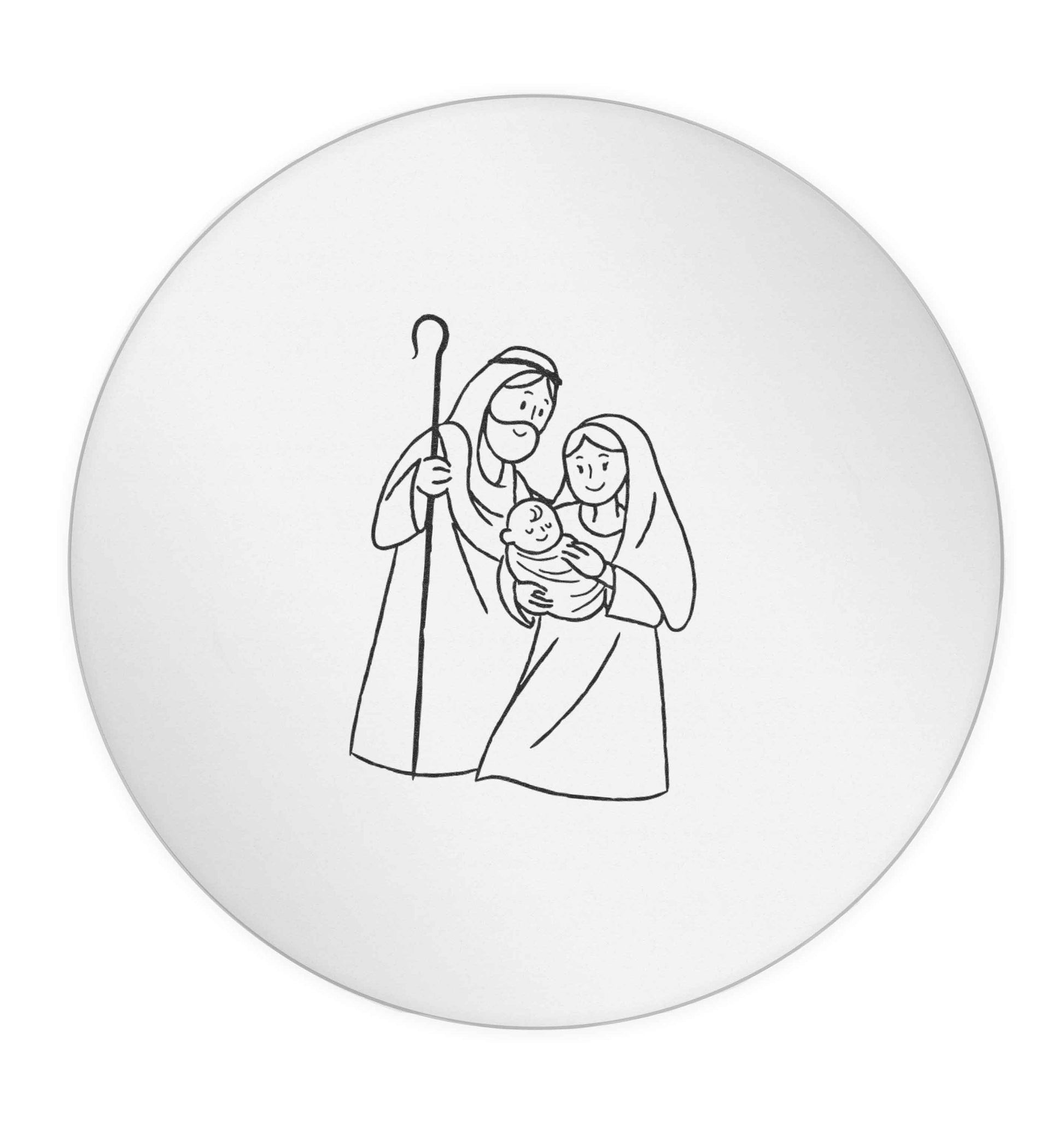 Jesus Mary and joseph 24 @ 45mm matt circle stickers