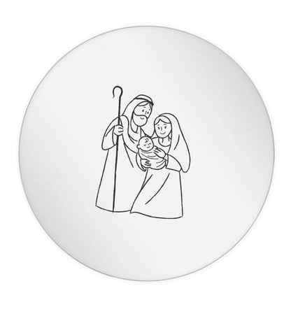 Jesus Mary and joseph 24 @ 45mm matt circle stickers