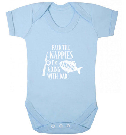 Pack the nappies I'm going fishing with Dad baby vest pale blue 18-24 months