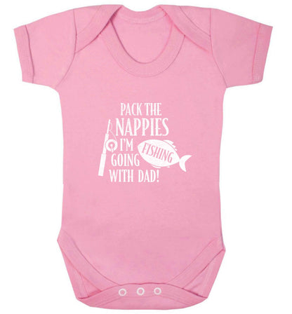 Pack the nappies I'm going fishing with Dad baby vest pale pink 18-24 months