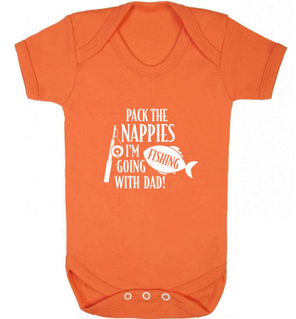 Pack the nappies I'm going fishing with Dad baby vest orange 18-24 months