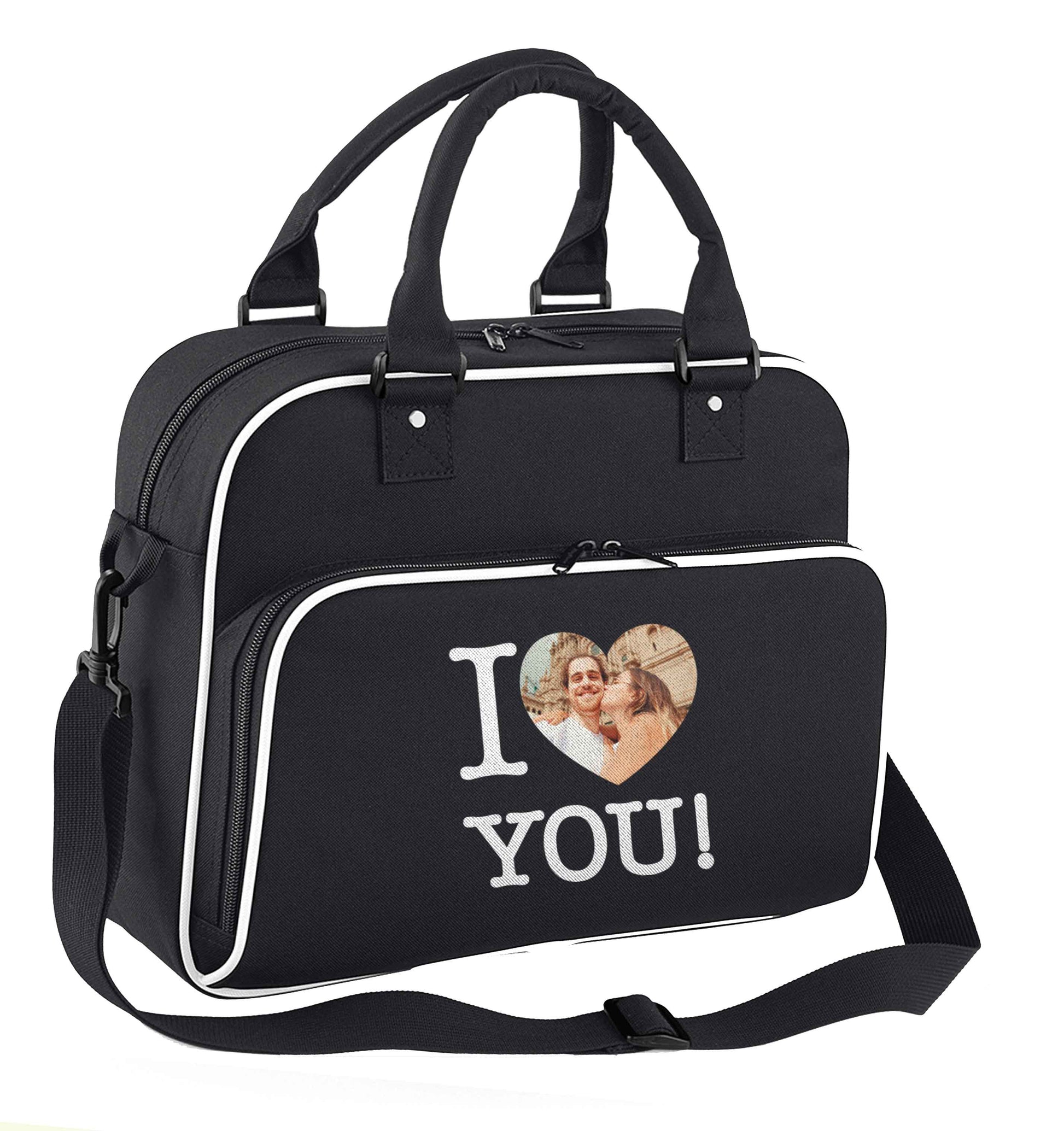 I love you children's dance bag black with white detail
