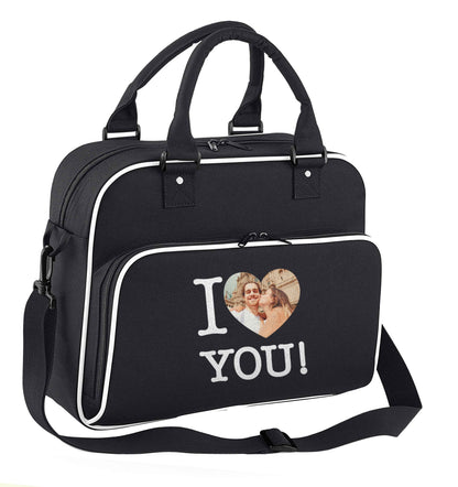 I love you children's dance bag black with white detail