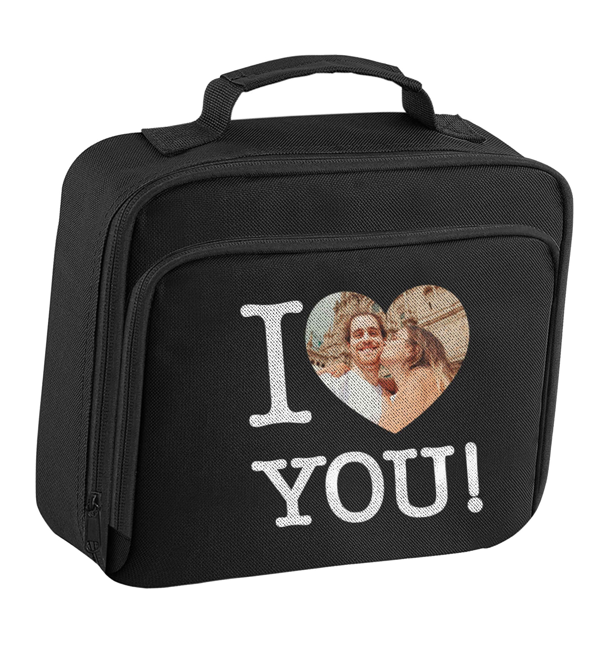I love you insulated black lunch bag cooler