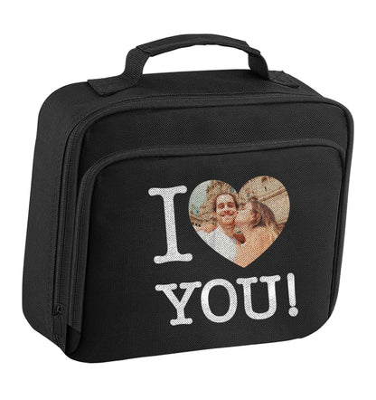 I love you insulated black lunch bag cooler