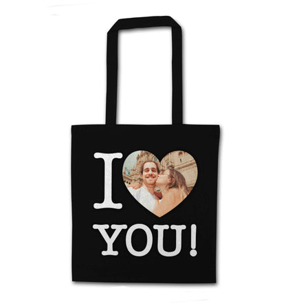 I love you black tote bag