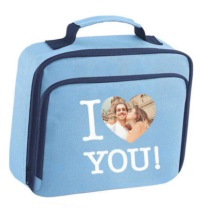 I love you insulated blue lunch bag cooler