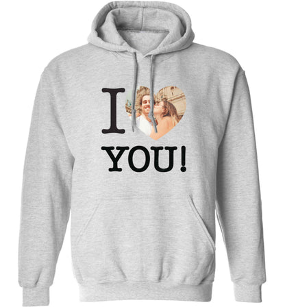 I love you adults unisex grey hoodie 2XL