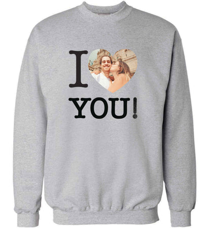 I love you adult's unisex grey sweater 2XL