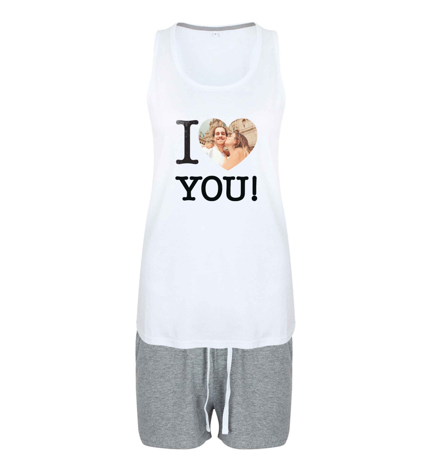 I love you size XL women's pyjama shorts set in pink 