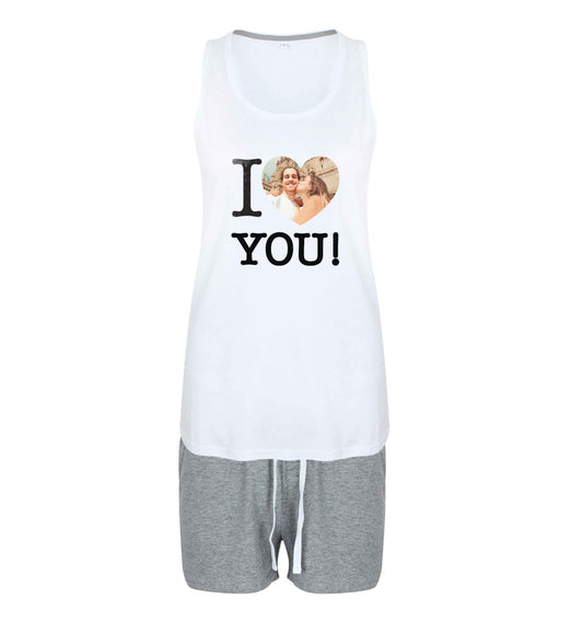 I love you size XL women's pyjama shorts set in pink 