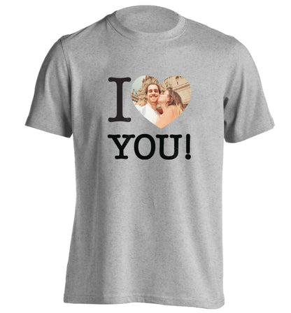 I love you adults unisex grey Tshirt 2XL