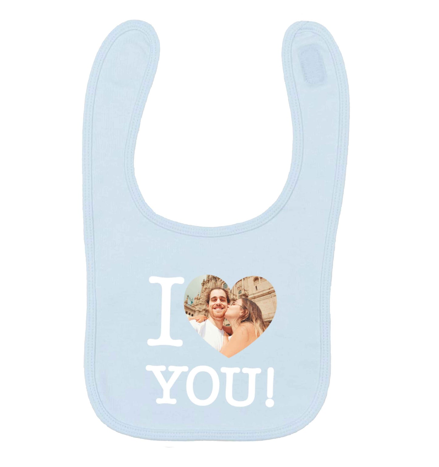 I love you pale blue baby bib