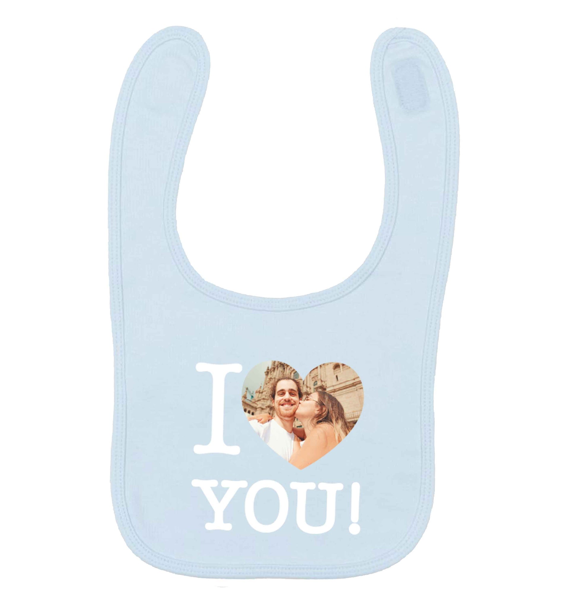 I love you pale blue baby bib