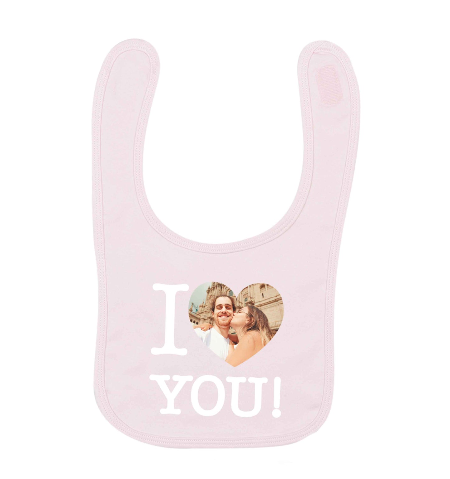 I love you pale pink baby bib