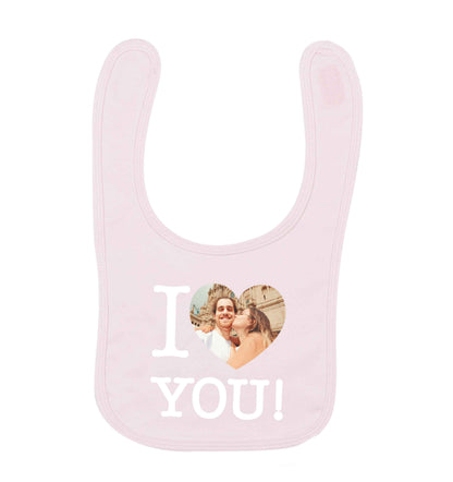 I love you pale pink baby bib