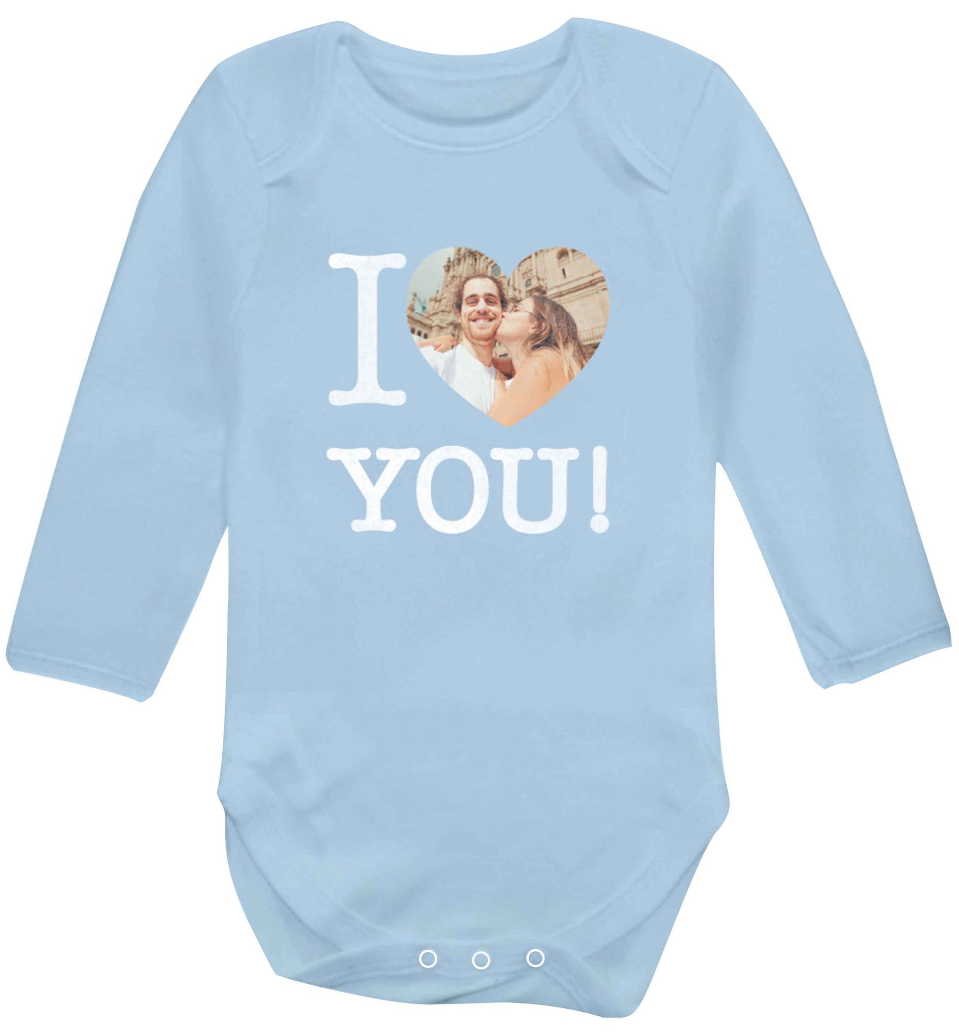 I love you baby vest long sleeved pale blue 6-12 months
