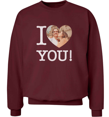 I love you adult's unisex maroon sweater 2XL
