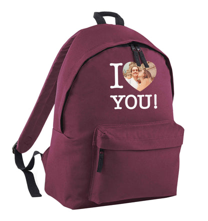 I love you maroon adults backpack