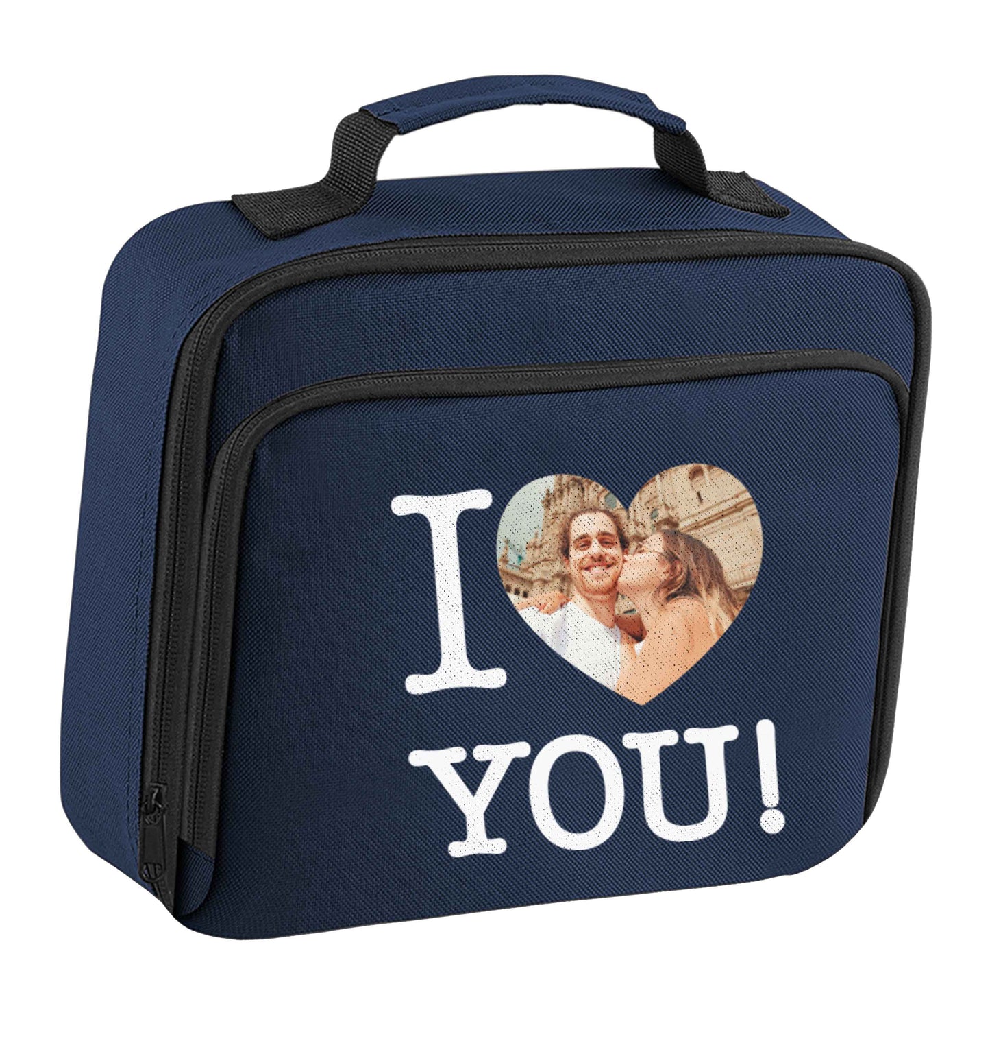I love you insulated navy lunch bag cooler