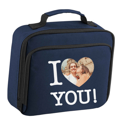 I love you insulated navy lunch bag cooler