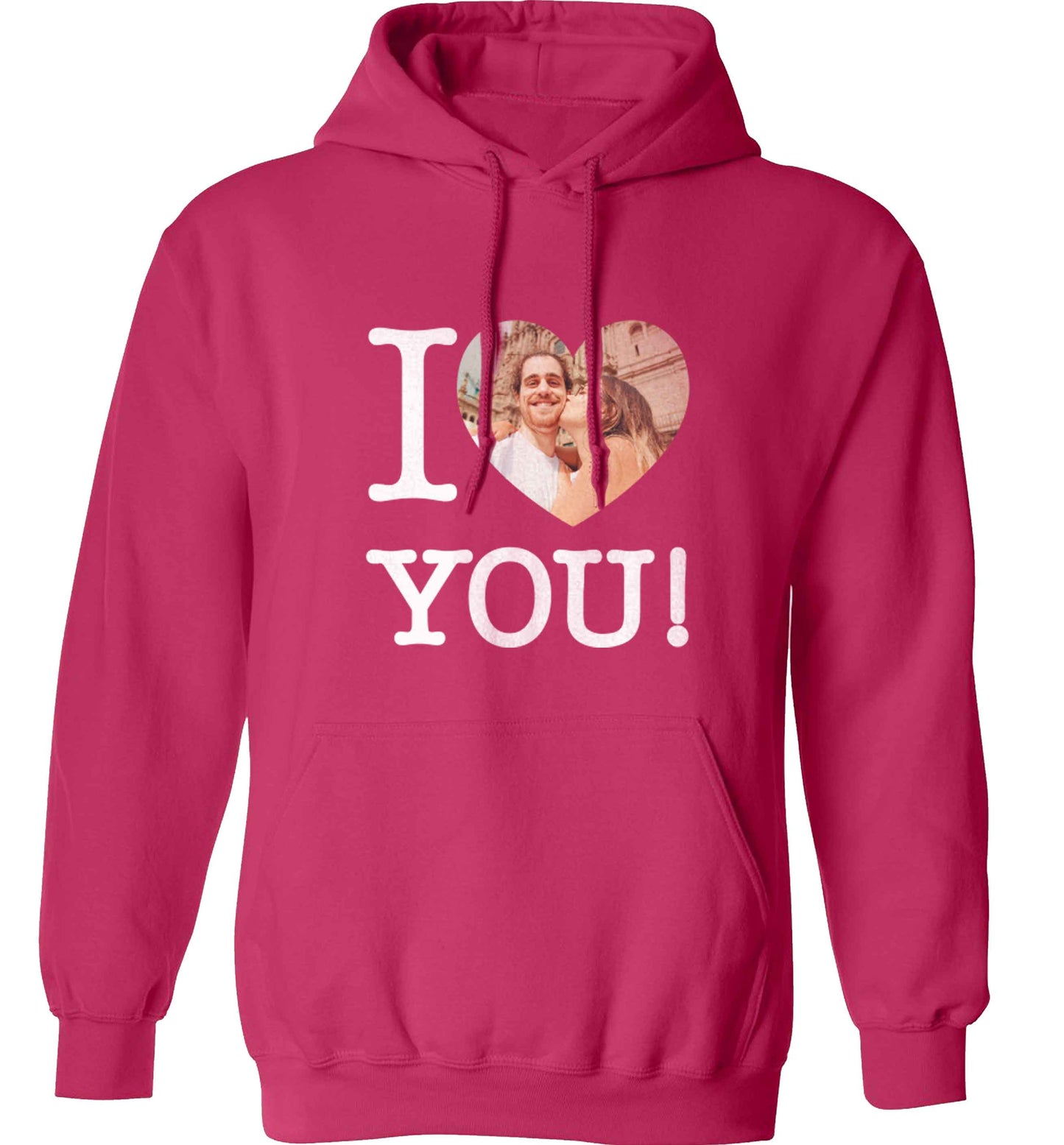 I love you adults unisex pink hoodie 2XL
