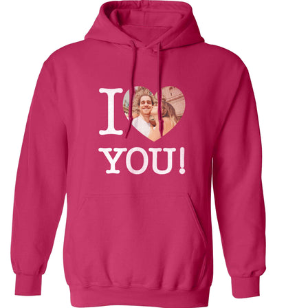 I love you adults unisex pink hoodie 2XL