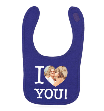 I love you purple baby bib
