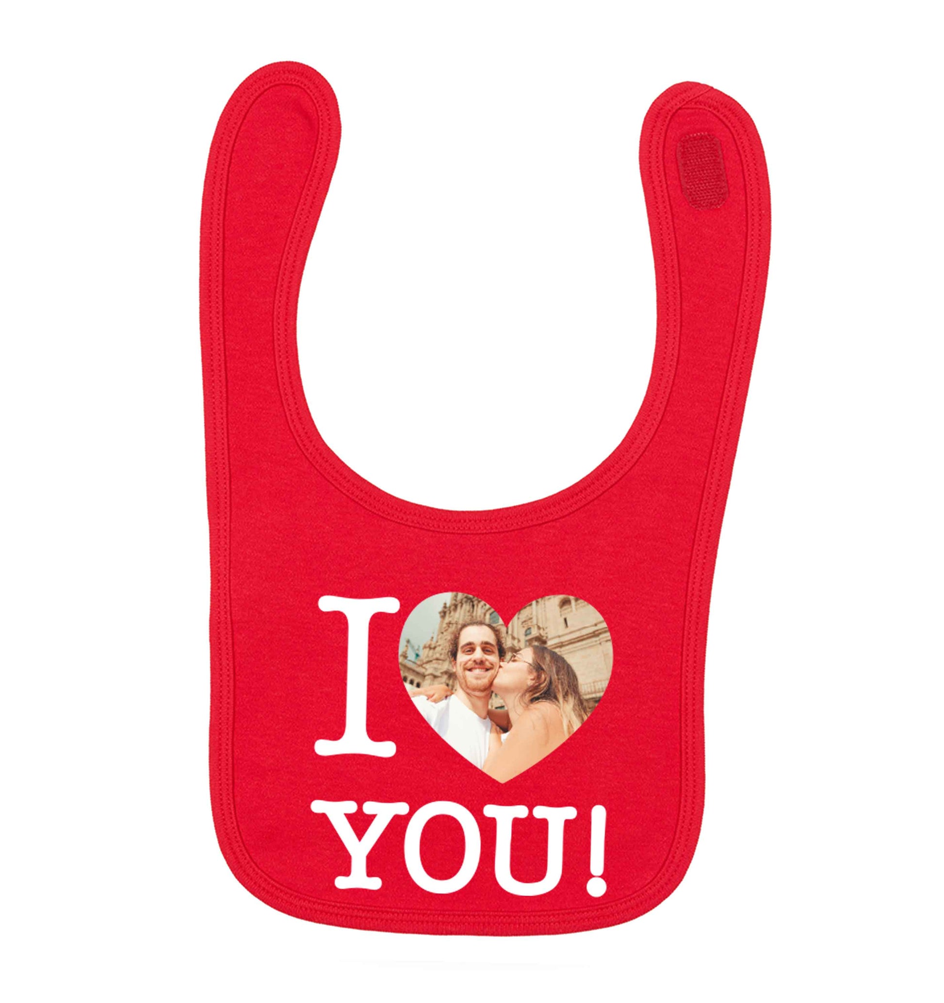I love you red baby bib