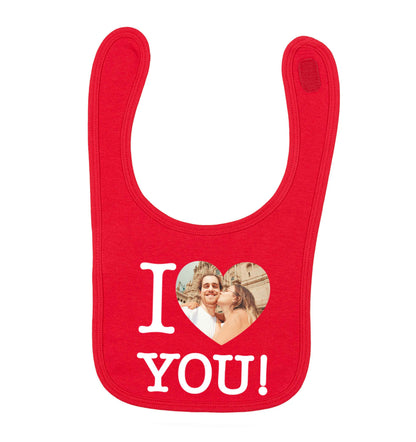 I love you red baby bib