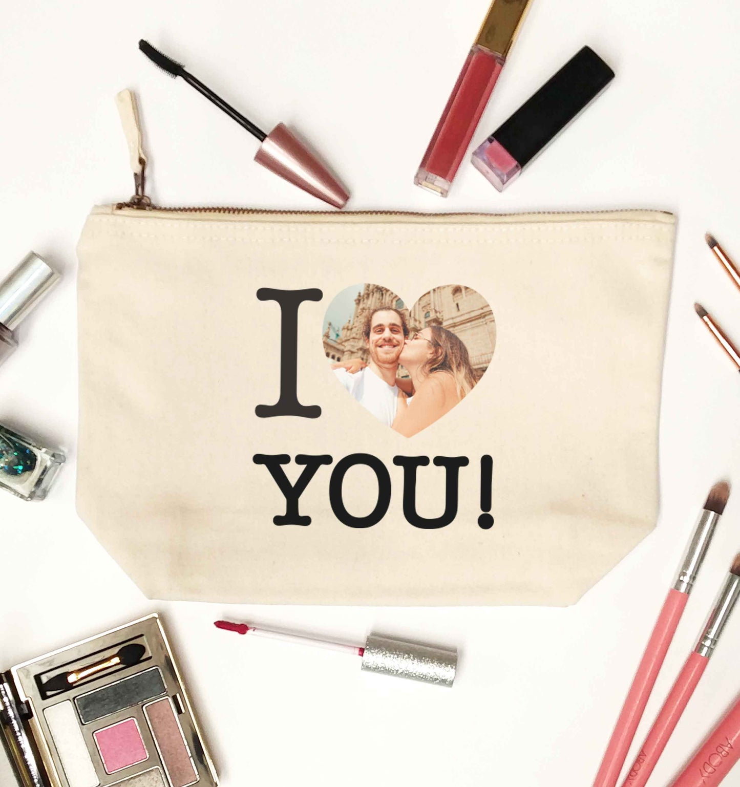 I love you natural makeup bag