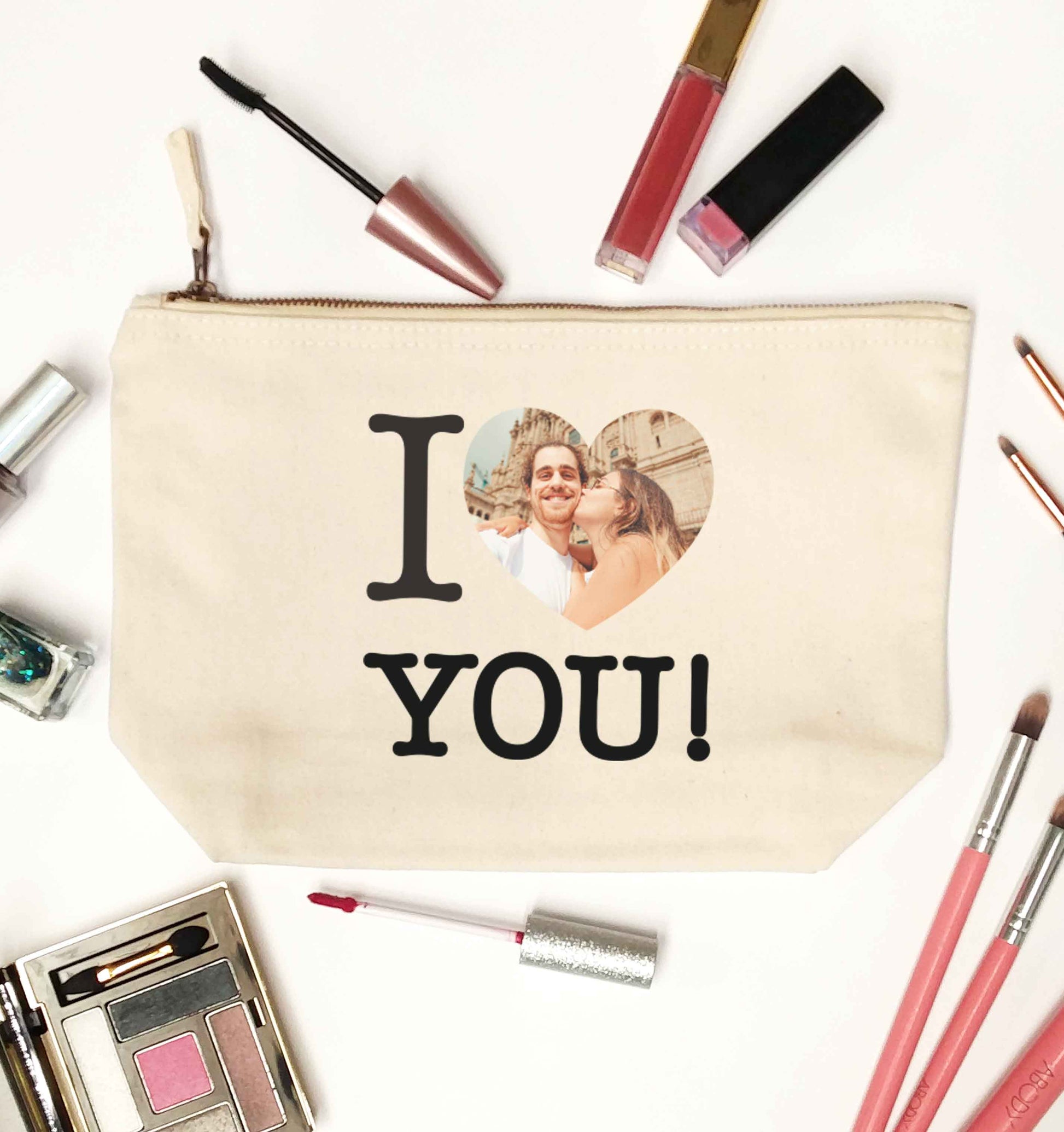 I love you natural makeup bag
