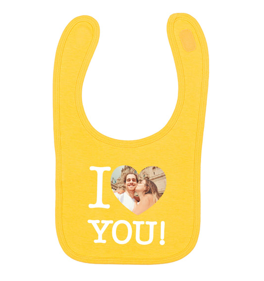 I love you yellow baby bib