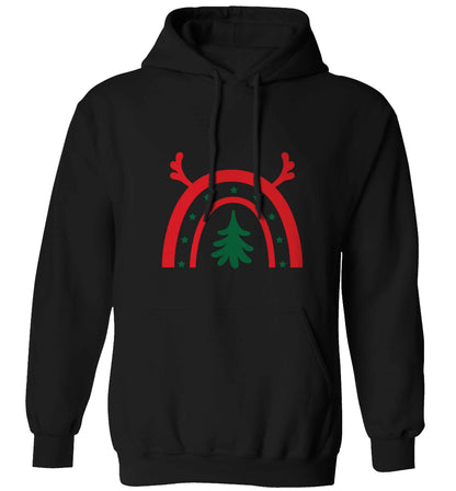Christmas rainbow adults unisex black hoodie 2XL