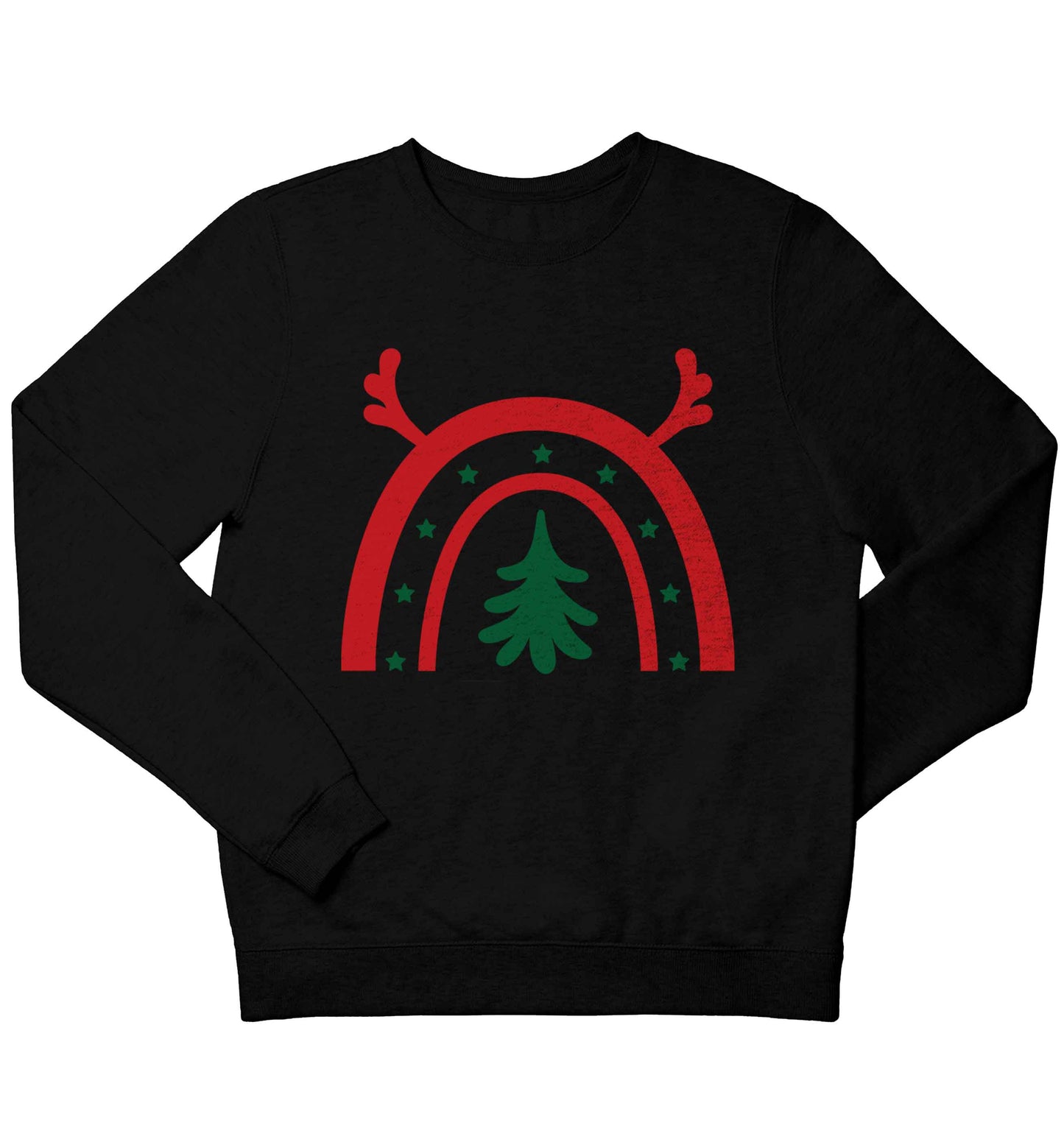 Christmas rainbow children's black sweater 12-13 Years