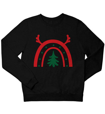Christmas rainbow children's black sweater 12-13 Years