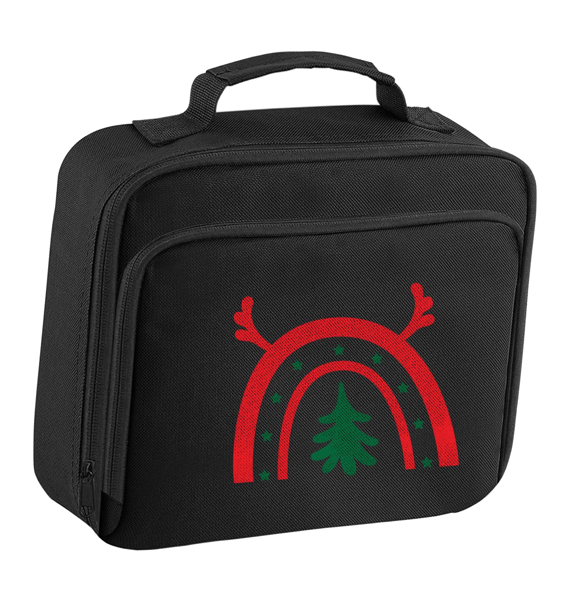 Christmas rainbow insulated black lunch bag cooler