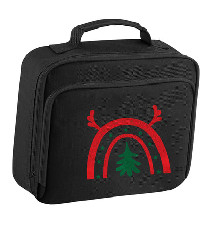 Christmas rainbow insulated black lunch bag cooler